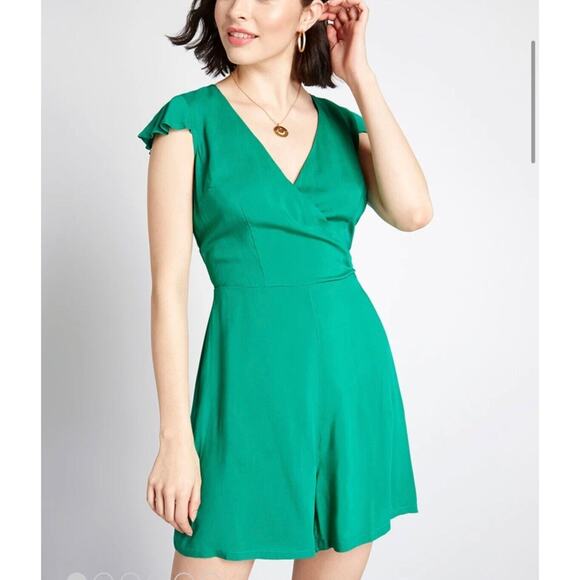 ModCloth On Island Time Green Romper Shorts NWT Size 14 - Picture 4 of 8